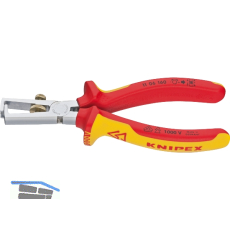 KNIPEX Abisolierzange VDE 1106, f�r Kabel 0,5 mm, 10 mm�, AWG 7, L=160 mm