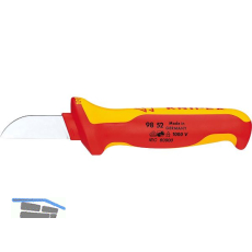 KNIPEX Kabelmesser VDE 9852, gerade Schneide, Klingenl�nge 50 mm, L=190 mm