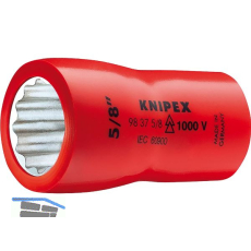 KNIPEX Steckschl�ssel-Einsatz isoliert 9837, 3/8" mit 12-kant, SW 9/16"