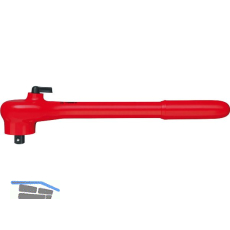 KNIPEX Umschaltknarre isoliert 9841 mit Vierkant 1/2", links/rechts umschaltbar