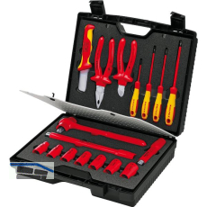KNIPEX Kompakt-Werkzeugkoffer isoliert 989911, 17-teilig, Kunststoff schwarz