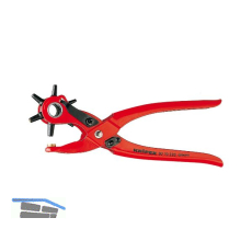 KNIPEX Revolverlochzange mit 6 auswechselbaren Lochpfeifen L�nge 220 mm