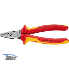 KNIPEX Crimpzange VDE 9778180 f�r Aderendh�lsen 0,25-16 mm�, 2K-Griff, L=180 mm