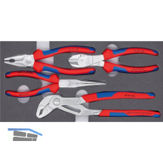 KNIPEX Zangen-Set "Basic Chrom" 4-teilig 002001V17 in Schaumstoffeinlage