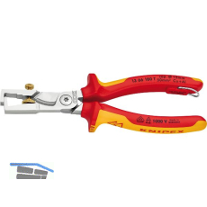 KNIPEX Abisolierzange mit Kabelschere StriX VDE 1366T, mit Befestigungs�se