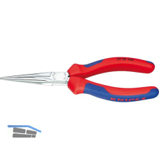 KNIPEX Telefonzange gerade 2925, flach-runde Backen, 2K-Griff, verchromt,L=160mm