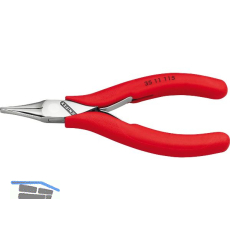 KNIPEX Elektronik Greifzange 3511 DIN 9655 flache Backen, KS-Griffe, L=115 mm