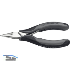 KNIPEX Elektronik Greifzange 3522 ESD DIN 9655 flach-runde Backen, 2K, L=115 mm