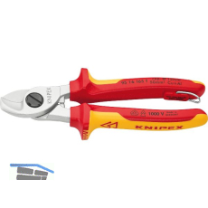 KNIPEX Kabelschere VDE 9516 T f�r Kabel 15 mm/50 mm� 2K-Griff mit �se L=165 mm