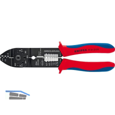 KNIPEX Crimpzange 9721B unisolierte, offene Steckverbinder, 0,5-2,5mm�, L=230 mm