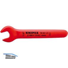KNIPEX Einmaulschl�ssel isoliert Zoll, SW 1/2", Maulstellung 15�, L=139,7 mm