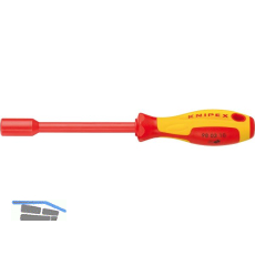KNIPEX VDE-Steckschl�ssel gerade 9803, SW 12 mm, 2K-Griff isoliert, L=237 mm