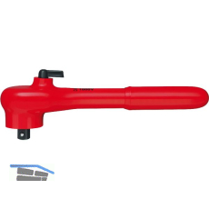 KNIPEX Umschaltknarre isoliert 9831 mit Vierkant 3/8", links/rechts umschaltbar