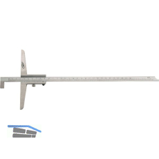 HELIOS PREISSER Tiefenmessschieber Form B mit Haken DIN 862 Messbereich 0-300 mm