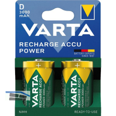 VARTA Batterie Recharge Akku Power HR20/D 1,2 Volt 3000 mAh (2 St)