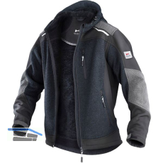 K�BLER Strickjacke Form 1741 Innenpl�sch dunkelgrau/schwarz XL