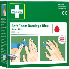 CEDERROTH Soft Foam Bandage Rolle Farbe blau L�nge 450 cm Breite 3 cm