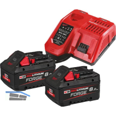 MILWAUKEE Akku-Starterset 2 x 18V / 8,0 Ah Schiebe-Akkus u. Ladeger�t M12-18 FC