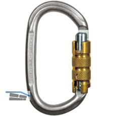 TEUFELBERGER Trilock-Karabiner Stahl Oval EN 362 silber/gold �ffnungsweite 22 mm