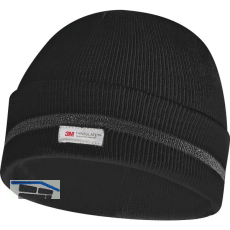 GEBOL Strick Haube - M�tze schwarz mit Reflektionsstreifen, Thinsulate Futter