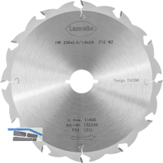 LAMELLO S�geblatt HW � 200 mm Z12 f�r Schnitte in Holzrahmen