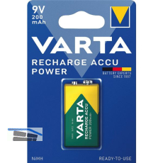 VARTA Batterie Recharge Akku Power 6F22 9 Volt 200 mAh (1 St)