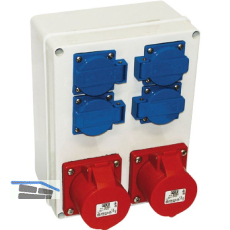 PCE Wandverteiler Schwaz 2x16 Ah/400 V/ 4x16Ah/250Volt IP44