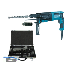 MAKITA Bohrhammer HR2630TX 800 Watt SDS Plus+17 tlg. Bohr-u. Mei�elkassette