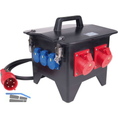 PCE Mobilverteiler Vollgummi Spitz tragbar 5G6 3x250V/3x400V+FI IP44