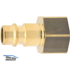 Euro Druckluft Stecknippel aus Messing mit Innengewinde 1/2"