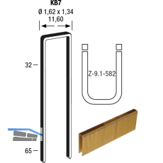 Klammern Type KB7 64 mm aus Stahldraht verzinkt und geharzt (8000 St)