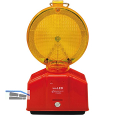 LED Baustellenleuchte gelb/gelbe Linse mit Blink- oder Dauerlicht