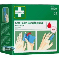 CEDERROTH Soft Foam Bandage Rolle Farbe blau L�nge 450 cm Breite 6 cm