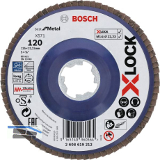 BOSCH Schleiflamellenteller Best for Metal X-LOCK gerade � 125 mm Korn 40