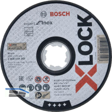 BOSCH Trennscheibe Expert for Inox X-LOCK gerade Form 125 x 1,6 x 22,23 mm
