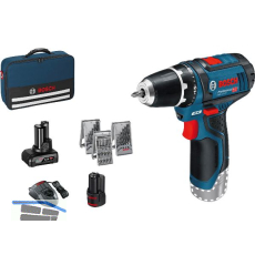 BOSCH Akku-Bohrschrauber GSR 12V-15 12 Volt / 2,0 /4,0Ah(IEC) Li-Ion+Zubeh�r-Set