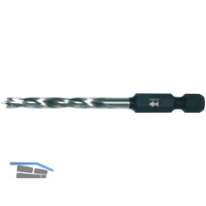 FISCH Holzspiralbohrer mit 1/4" Bit Aufnahme Bohrer � 8 mm