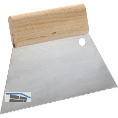 SCHULLER Zahnspachtel mit Holzgriffleiste Breite 180 mm Trapezzahnung 2,9 mm