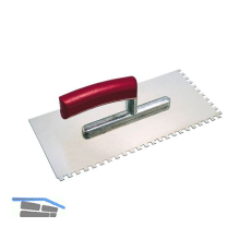 KAUFMANN Auftrag Gl�ttkelle 280 x 130 mm rostfrei zweiseitig gezahnt 6 x 6 mm