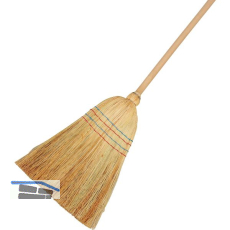 MASTA Reisstrohbesen 4-Naht mit Holzstiel