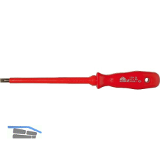 STUBAI Schraubendreher VDE 1704 Schlitz 1,6x10x200 mm, Kunststoffgriff, L=320 mm