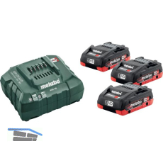 METABO Akku-Basis-Set 3 x 18 Volt / 4,0 Ah LiHD Akkus + ASC 55 Ladeger�t