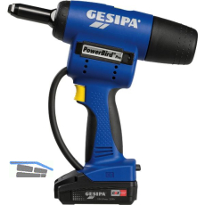 GESIPA Akku-Blindniet-Setzger�t PowerBird�Pro CAS 18 Volt / 2,0 Ah Li-Ion