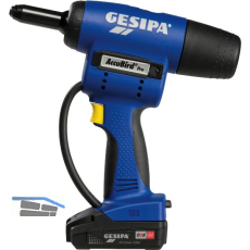 GESIPA Akku-Blindniet-Setzger�t AccuBird�Pro CAS 18 Volt / 1x 2,0 Ah Li-Ion