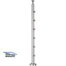 CROSO Fertigsteher f�r Bodenmontage, inkl. 6 Traversenhalter, Edelstahl V2A