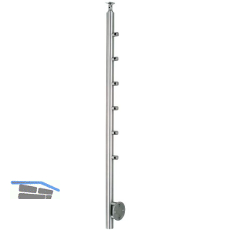 CROSO Fertigsteher f�r Wandmontage, 1200mm, m. 6 Traversenhalter, Edelstahl V2A