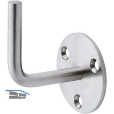 CROSO Handlauftr�ger mit Anschwei�ende, 3 Loch flacher Rosette � 70 mm, V2A