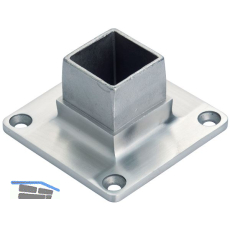 CROSO Flansch f�r Vierkantrohr 40 x 40 mm, Edelstahl V4A, aufgesetzt