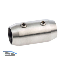 CROSO Verbinder rund Au�en � 18 mm, Bohrung � 12,2 mm, Edelstahl geschliffen V2A