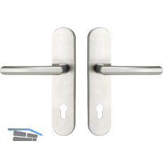 SH-Dr�ckergarnitur ARC - auf Schild PZ88, ohne Kzs., Edelstahl, RC2, H�he 16 mm